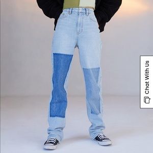 Womens colorblock jeans